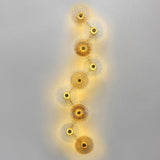 Artistic Tiered Glass Discs Gold Metal Wall Sconce Image - 13