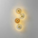 Artistic Tiered Glass Discs Gold Metal Wall Sconce Image - 14