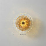 Artistic Tiered Glass Discs Gold Metal Wall Sconce #size