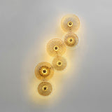 Artistic Tiered Glass Discs Gold Metal Wall Sconce Image - 8