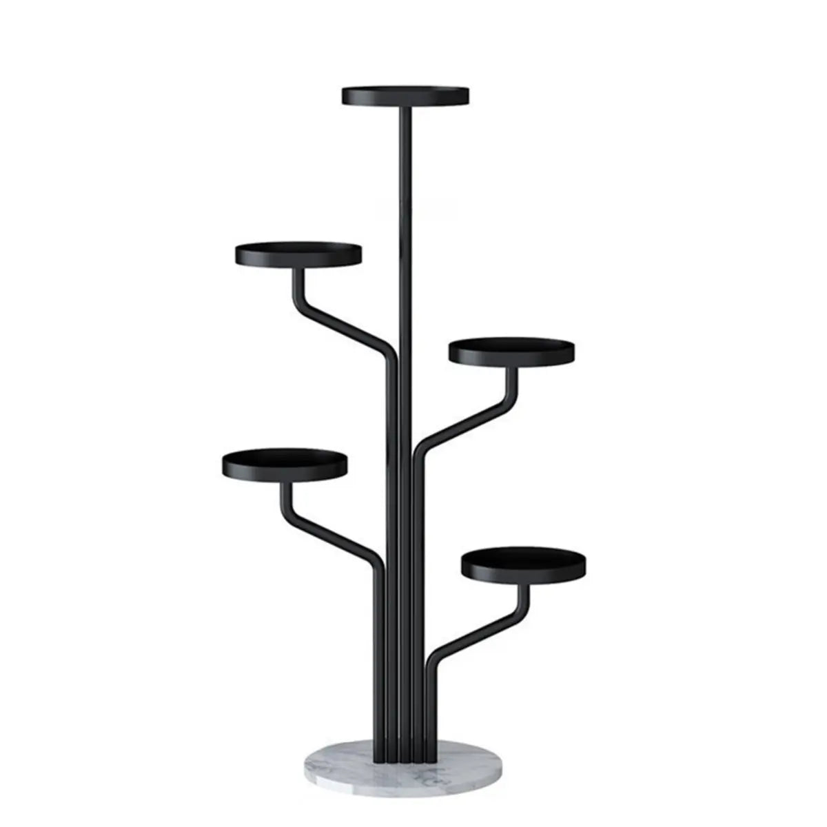 Artistic Tree Shape Tiered Tray Metal Plant Stand Gold Image - 13