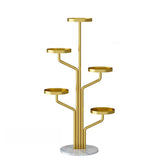 Artistic Tree Shape Tiered Tray Metal Plant Stand Gold Image - 15