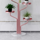 Artistic Tree Shape Tiered Tray Metal Plant Stand Gold Image - 17