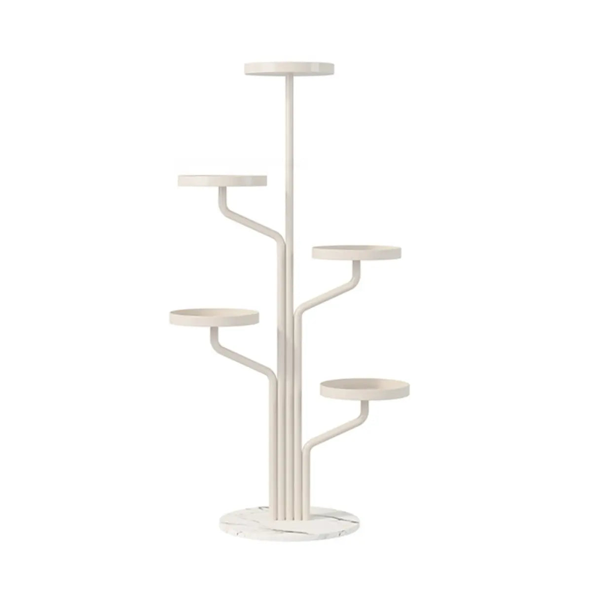 Artistic Tree Shape Tiered Tray Metal Plant Stand Gold Image - 19