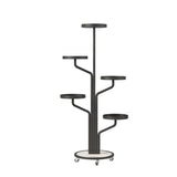 Artistic Tree Shape Tiered Tray Metal Plant Stand Gold Image - 20