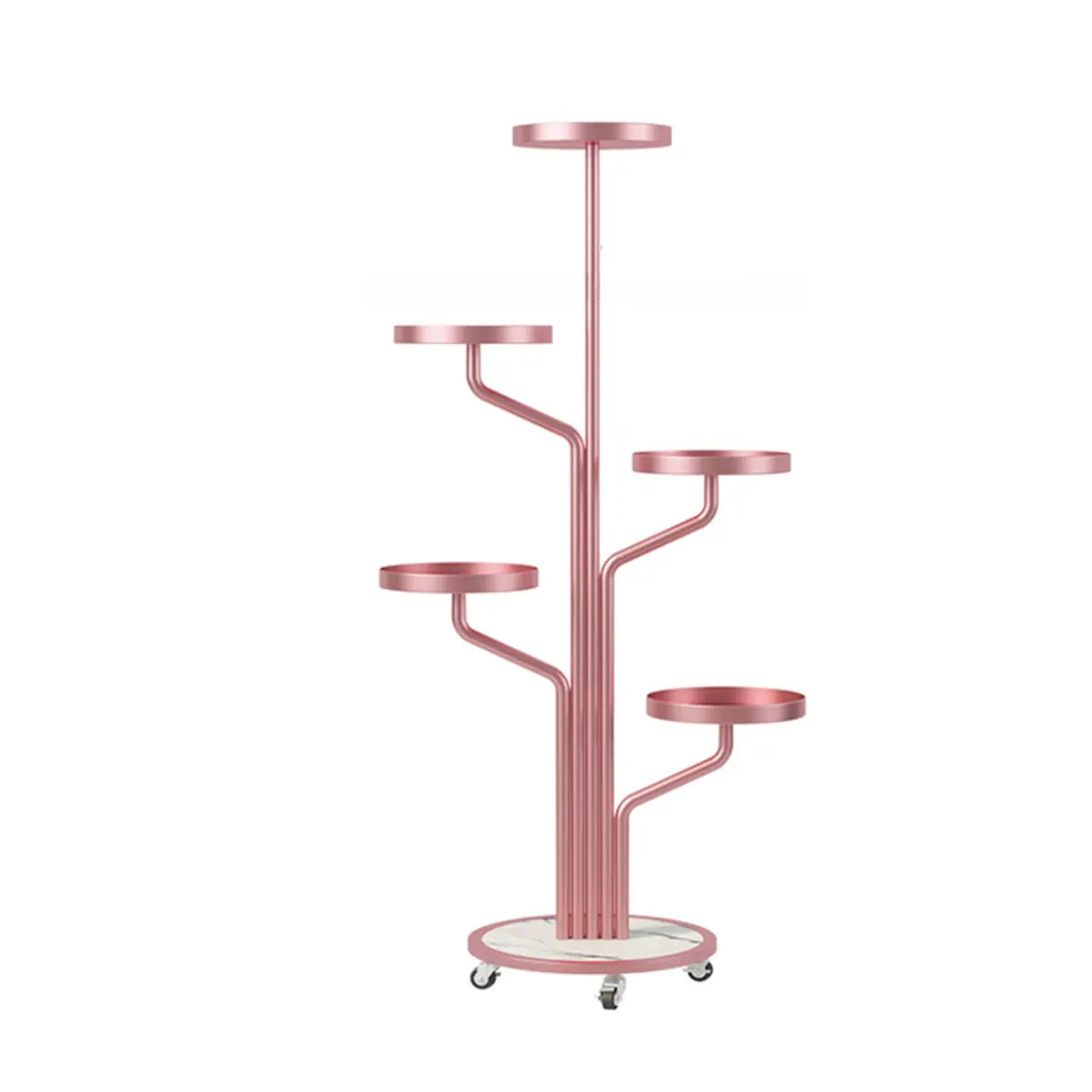 Artistic Tree Shape Tiered Tray Metal Plant Stand Gold Image - 22