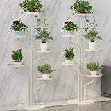 Artistic Tree Shape Tiered Tray Metal Plant Stand Gold Image - 4