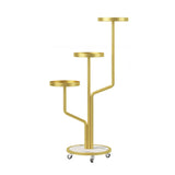 Artistic Tree Shape Tiered Tray Metal Plant Stand Gold Image - 9