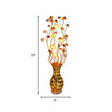 Artistic Urn-shaped and Floral Gold Metal Floor Lamp #size