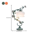 Artistic Vine White Floral Shade Bedside Table Lamp #size