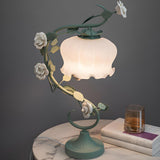 Artistic Vine White Floral Shade Bedside Table Lamp Image - 3