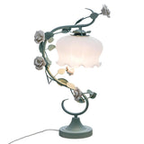 Artistic Vine White Floral Shade Bedside Table Lamp Image - 7