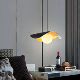 Artistic Wave Black Leaf  Dining Room Alabaster Pendant Light Image - 12