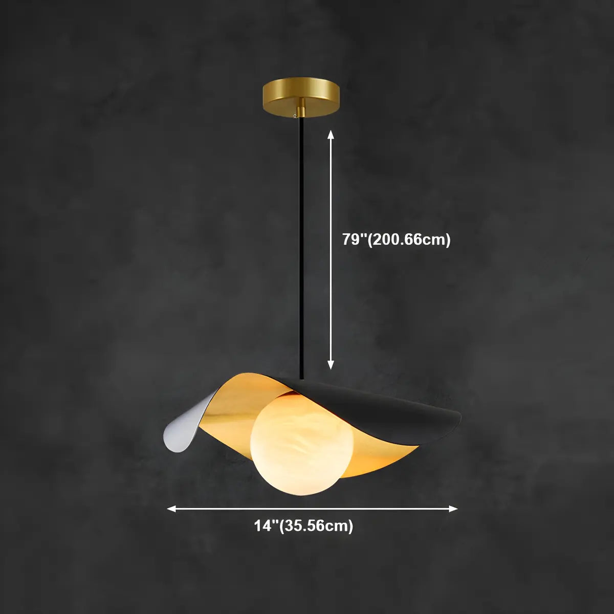 Artistic Wave Black Leaf  Dining Room Alabaster Pendant Light 