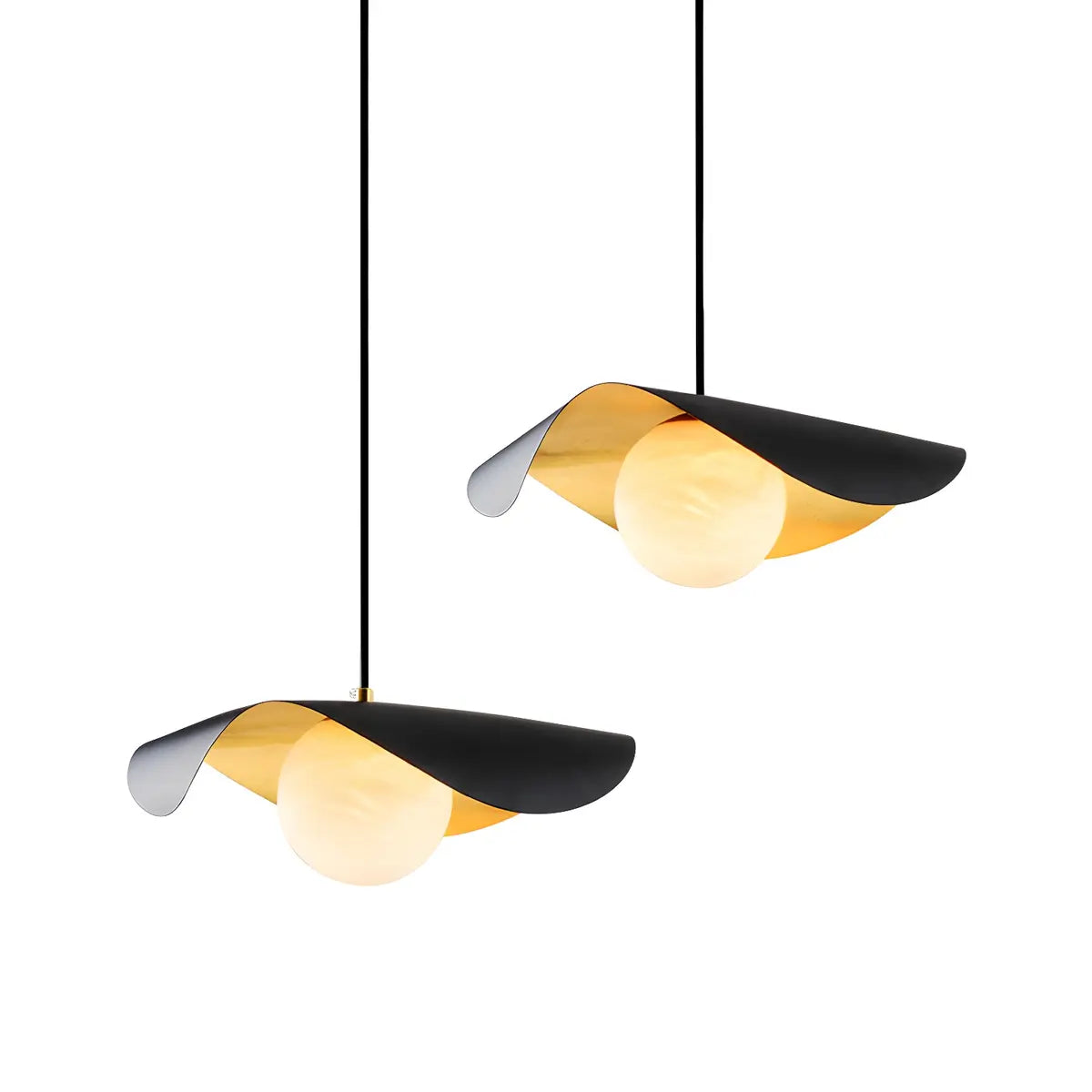 Artistic Wave Black Leaf  Dining Room Alabaster Pendant Light Image - 5