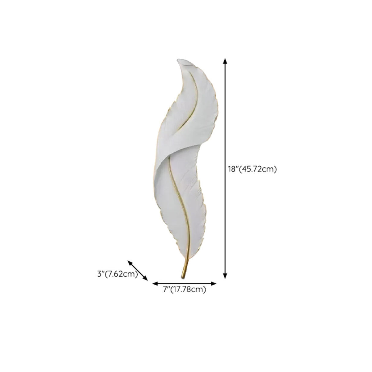 Artistic White Feather LED Wall Light Fixture 