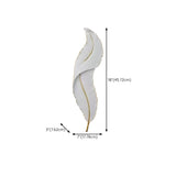 Artistic White Feather LED Wall Light Fixture #size