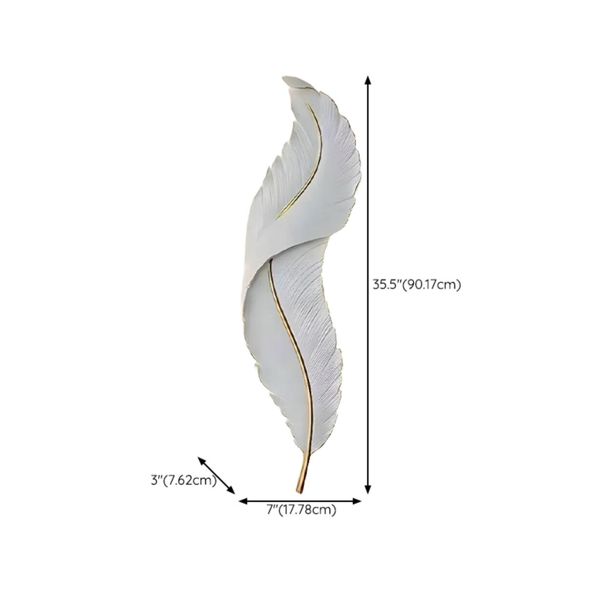 Artistic White Feather LED Wall Light Fixture Image - 15