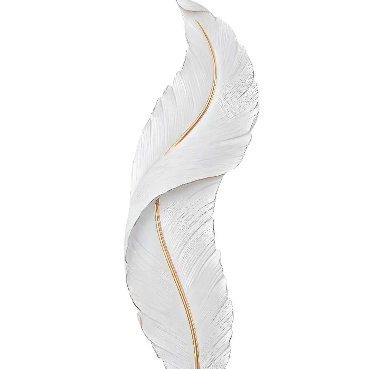 Artistic White Feather LED Wall Light Fixture Image - 5