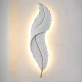 Artistic White Feather LED Wall Light Fixture Image - 6