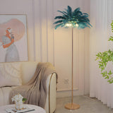 Artistic White Feather Modern Metal LED Floor Lamp Image - 19