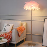 Artistic White Feather Modern Metal LED Floor Lamp Image - 4