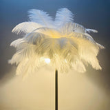 Artistic White Feather Modern Metal LED Floor Lamp Image - 8