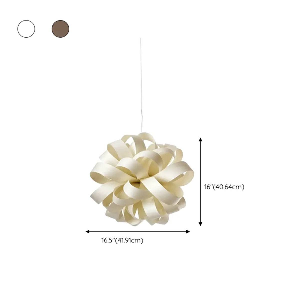 Artistic White Floral Fabric Living Room Pendant Light 