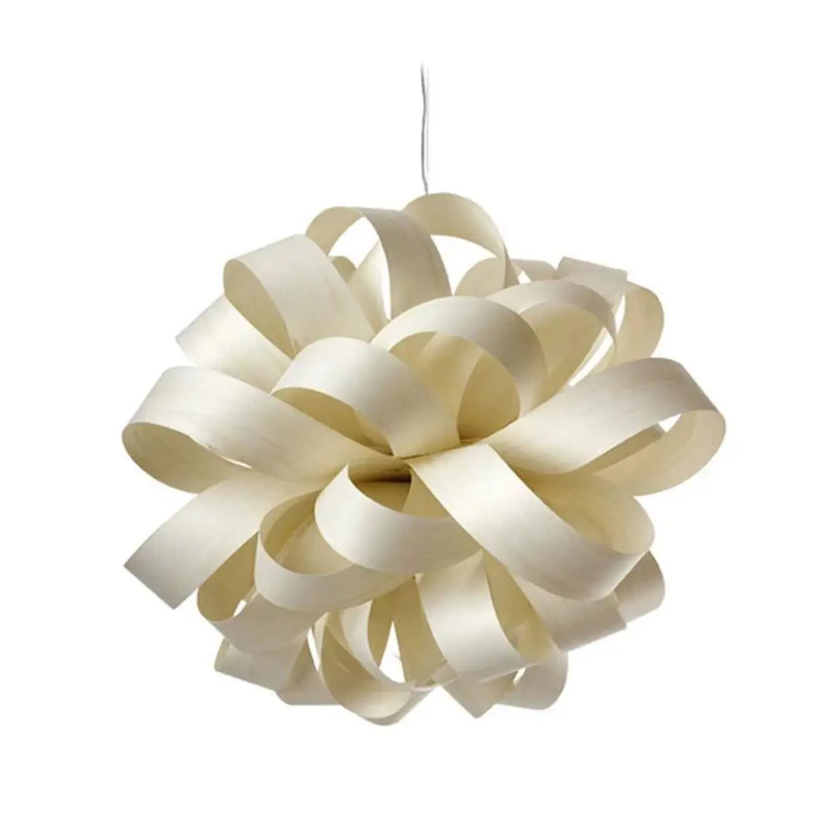 Artistic White Floral Fabric Living Room Pendant Light Image - 7