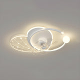 Artistic White Geometric Modern Ceiling Fan with Lights Image - 19