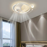 Artistic White Geometric Modern Ceiling Fan with Lights Image - 5