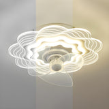 Artistic White Hollow Flower Ceiling Fan with Lights Image - 13