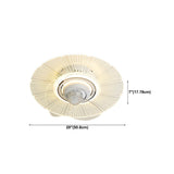 Artistic White Hollow Flower Ceiling Fan with Lights #size