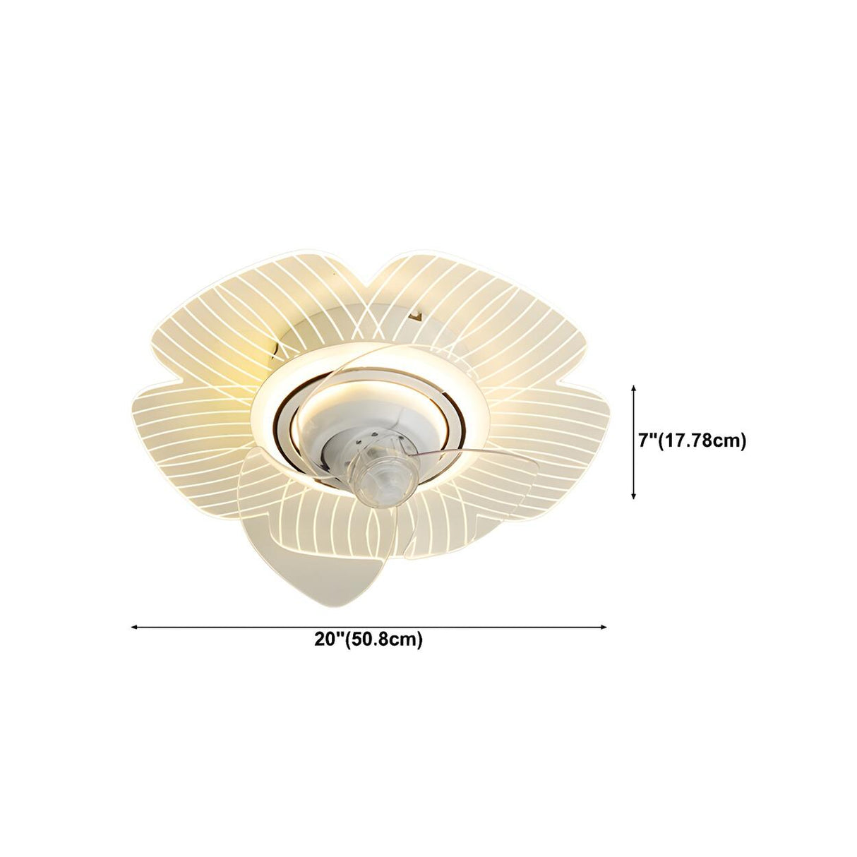 Artistic White Hollow Flower Ceiling Fan with Lights Image - 21