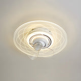 Artistic White Hollow Flower Ceiling Fan with Lights Image - 3