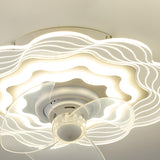 Artistic White Hollow Flower Ceiling Fan with Lights Image - 7