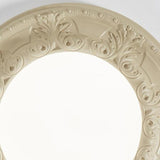 Artistic White Round Carve Flush Mount Ceiling Light Image - 12