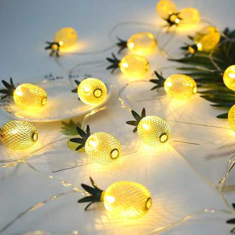 Artistic Yellow Pineapple Patio Decor String Lights Image - 1