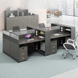  Ash Grey Rectangle Oak Cabinet Storage Office Furniture Set Image - 4