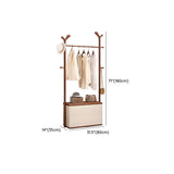 Ash Wooden Standing Hooks Coat Rack with Storage Drawers Image - 14