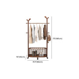 Ash Wooden Standing Hooks Coat Rack with Storage Drawers Image - 17