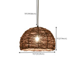 Asian Drum Rattan Pendant Light Adjustable Height #size