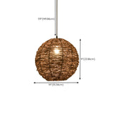 Asian Drum Rattan Pendant Light Adjustable Height Image - 24