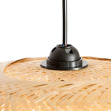 Asian Natural Bamboo Woven Fringe Restaurant Pendant Light Image - 13