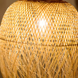 Asian Natural Bamboo Woven Fringe Restaurant Pendant Light Image - 14