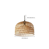 Asian Natural Bamboo Woven Fringe Restaurant Pendant Light Image - 20