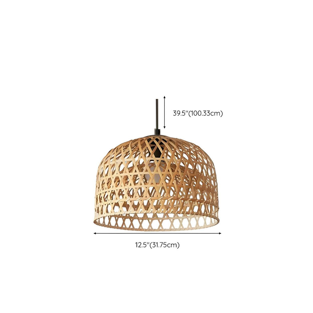 Asian Natural Bamboo Woven Fringe Restaurant Pendant Light Image - 21