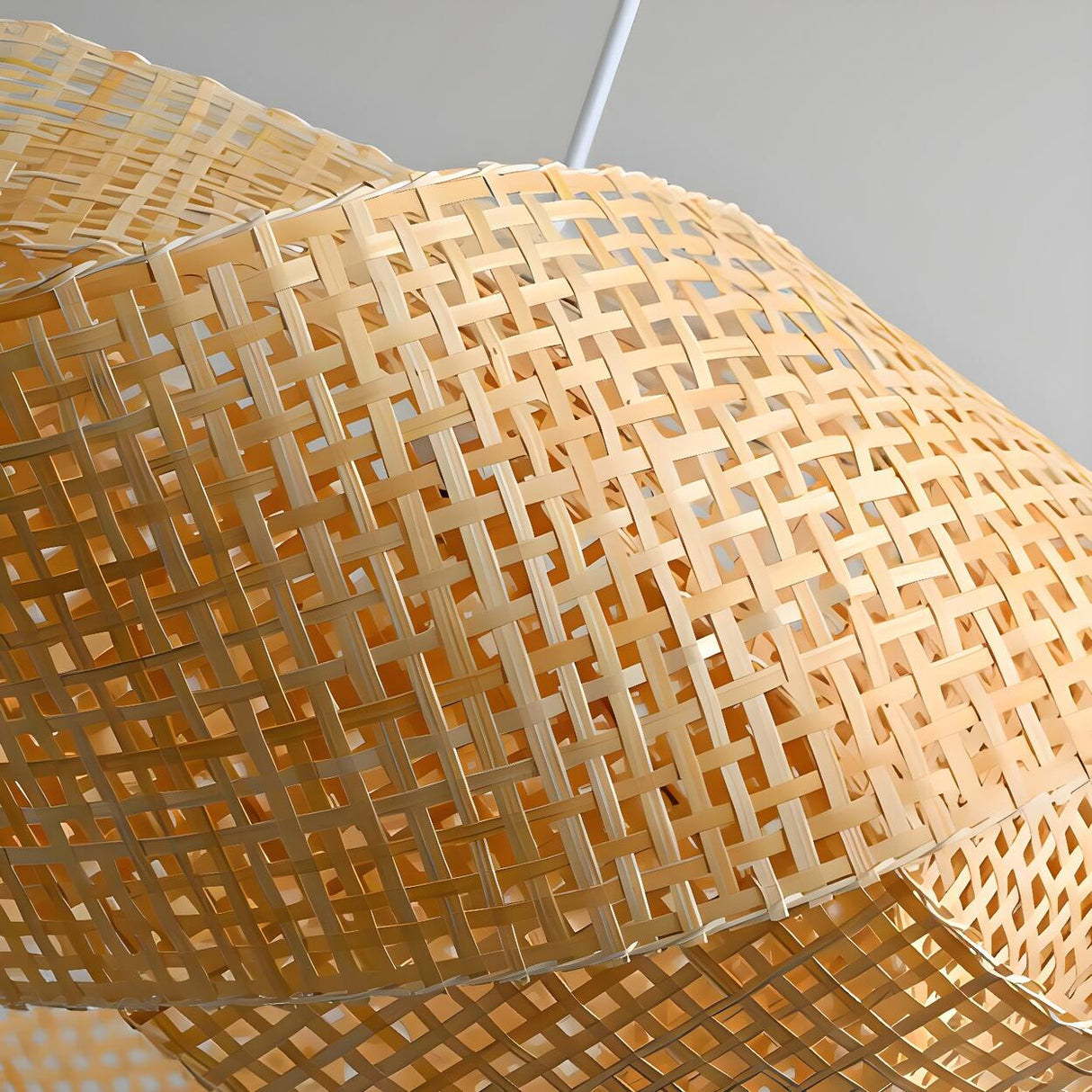 Asian Organic Woven Bamboo Restaurant Pendant Light Image - 7