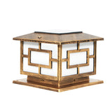 Asian Style Square Metal LED Outdoor Pillar Table Lamp Image - 9