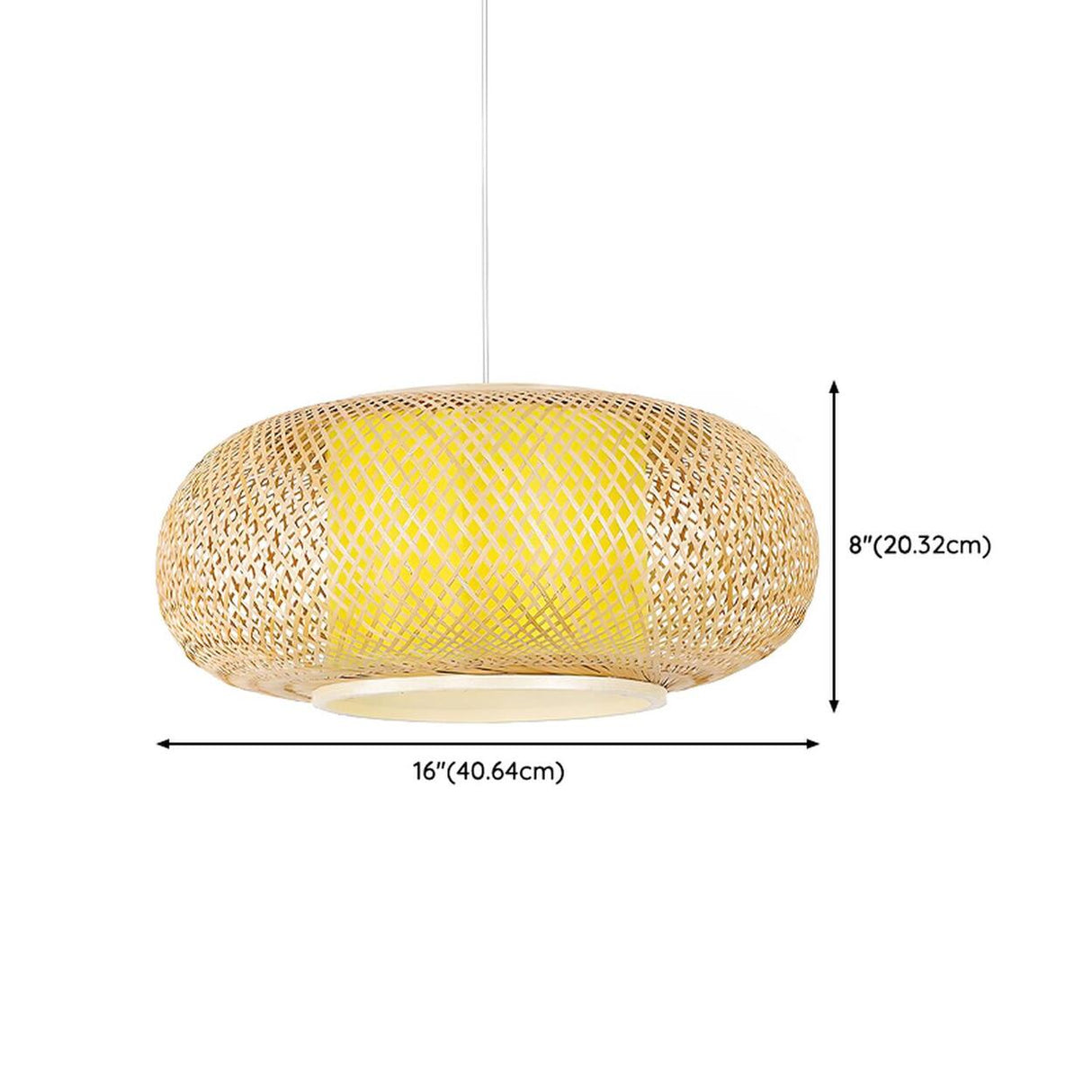 Asian Woven Bamboo Round Oval Restaurant Pendant Light 